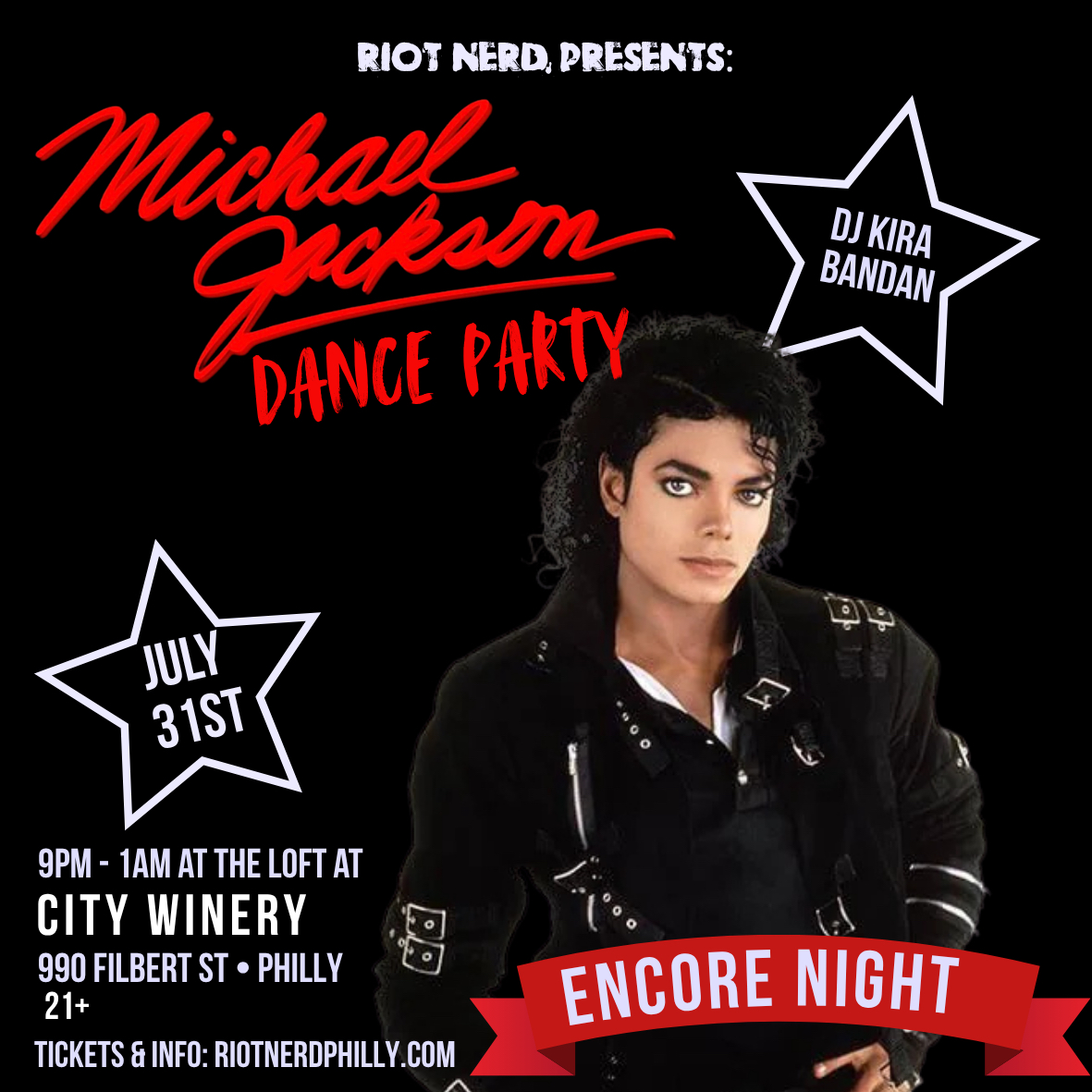 Michael Jackson Night at City Winery - Friday, July 31, Philadelphia