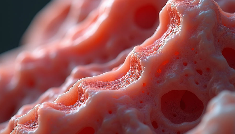closeup view of fascia tissue in a human body