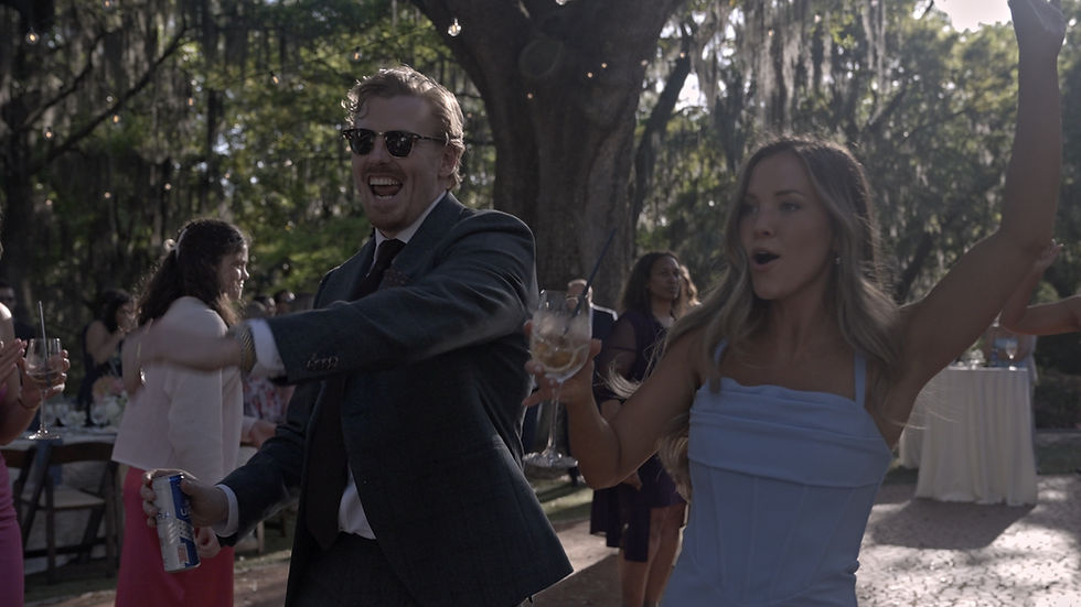 Couple sharing first dance at an intimate Charleston wedding reception