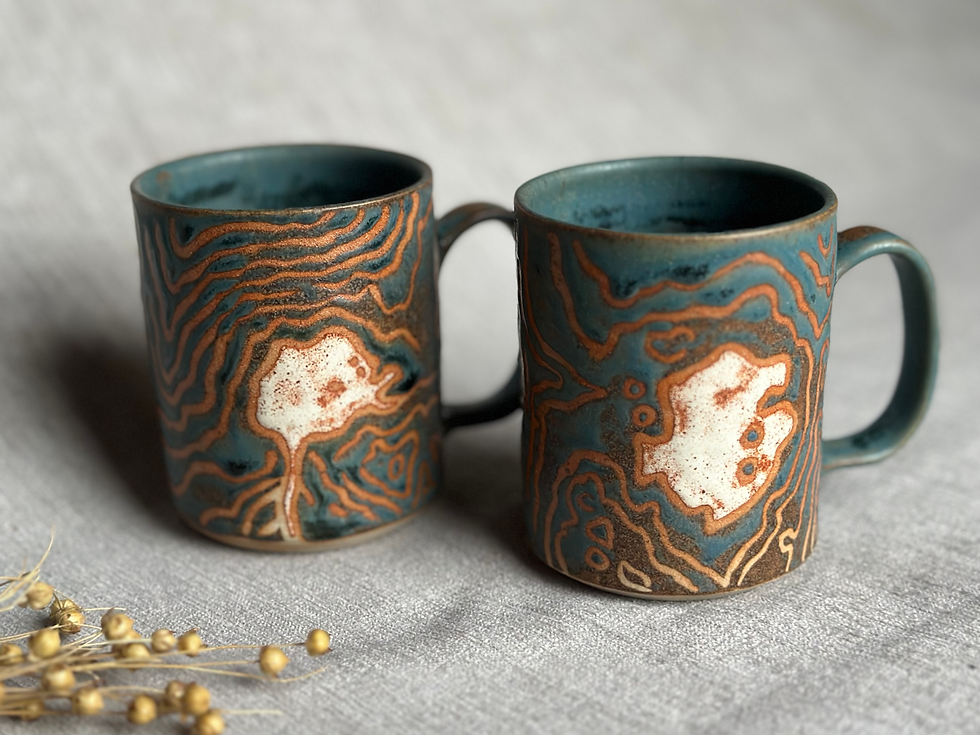 Thumbnail: Tall OS Mug - Angle Tarn in green 