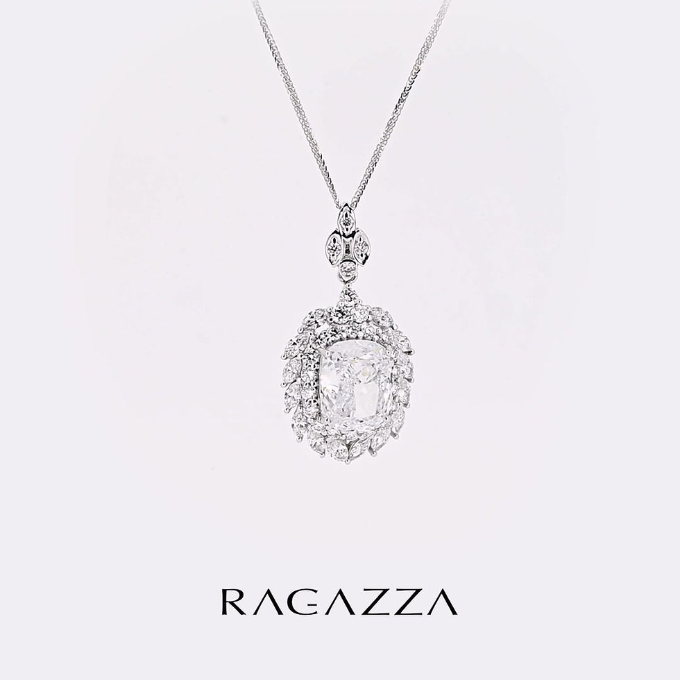 Thumbnail: Cushion Cut Diamond 18K necklace setting