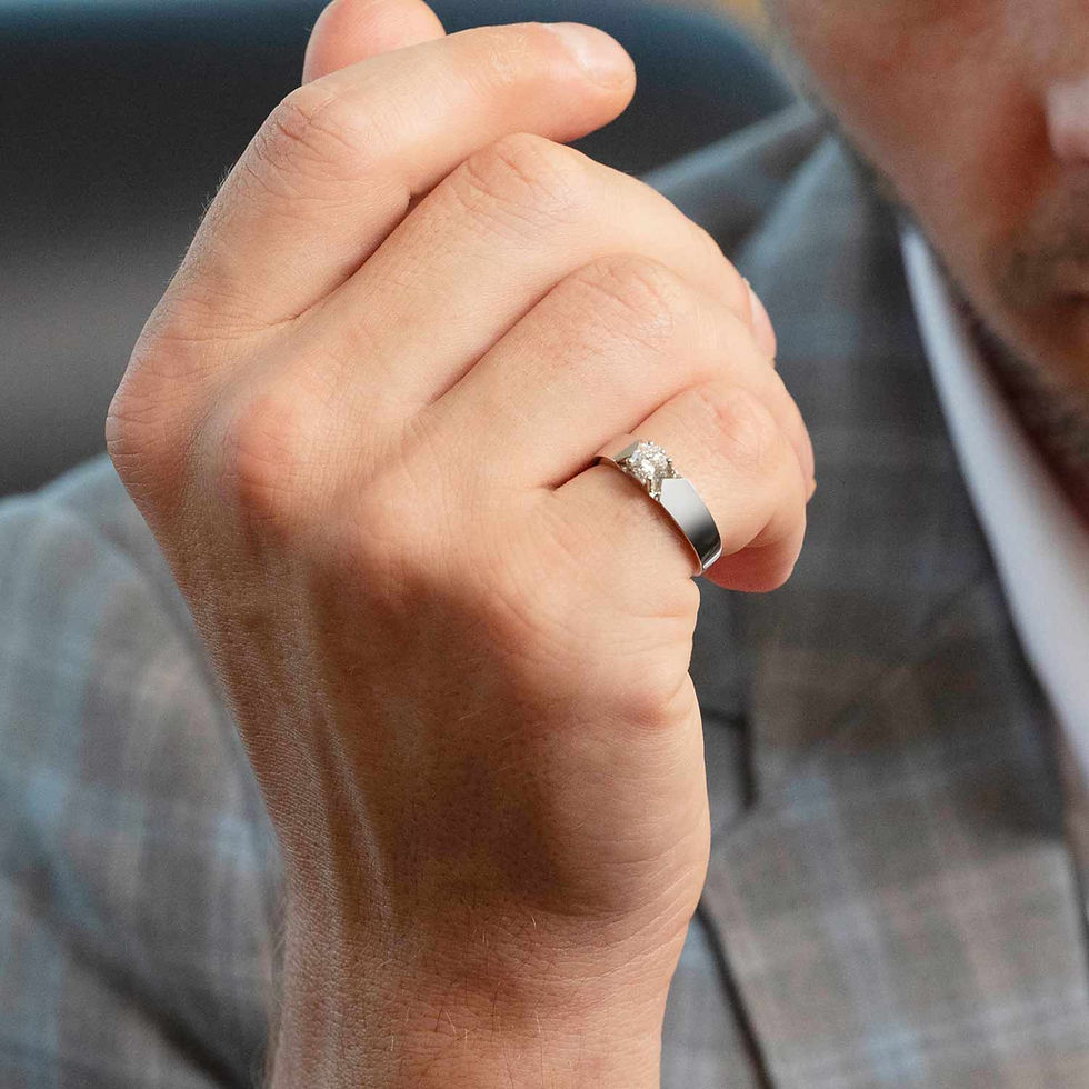 Thumbnail: Round-Cut Lab-Grown Diamond Ring | Men's Diamond Ring