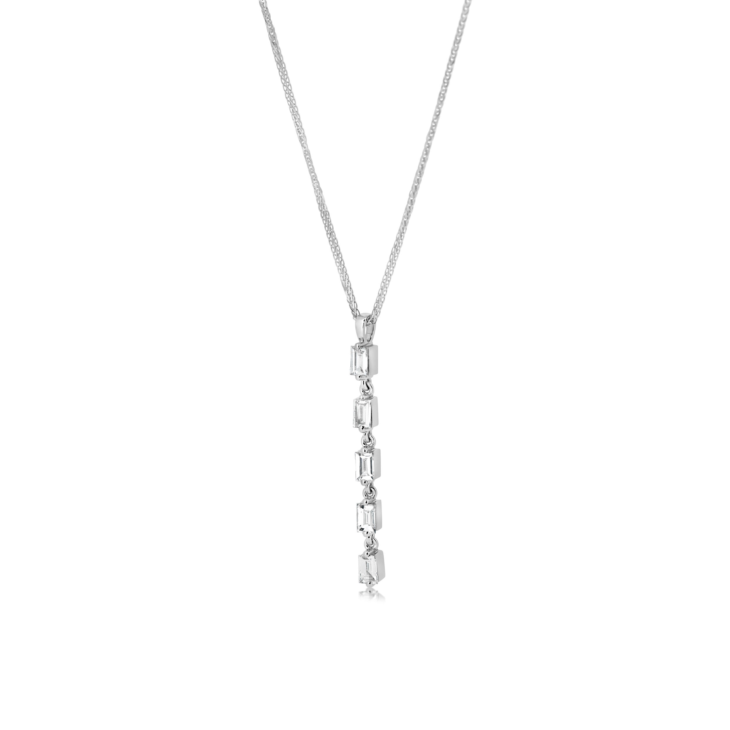 時尚吊墜祖母綠鑽石頸鏈(共0.5卡)