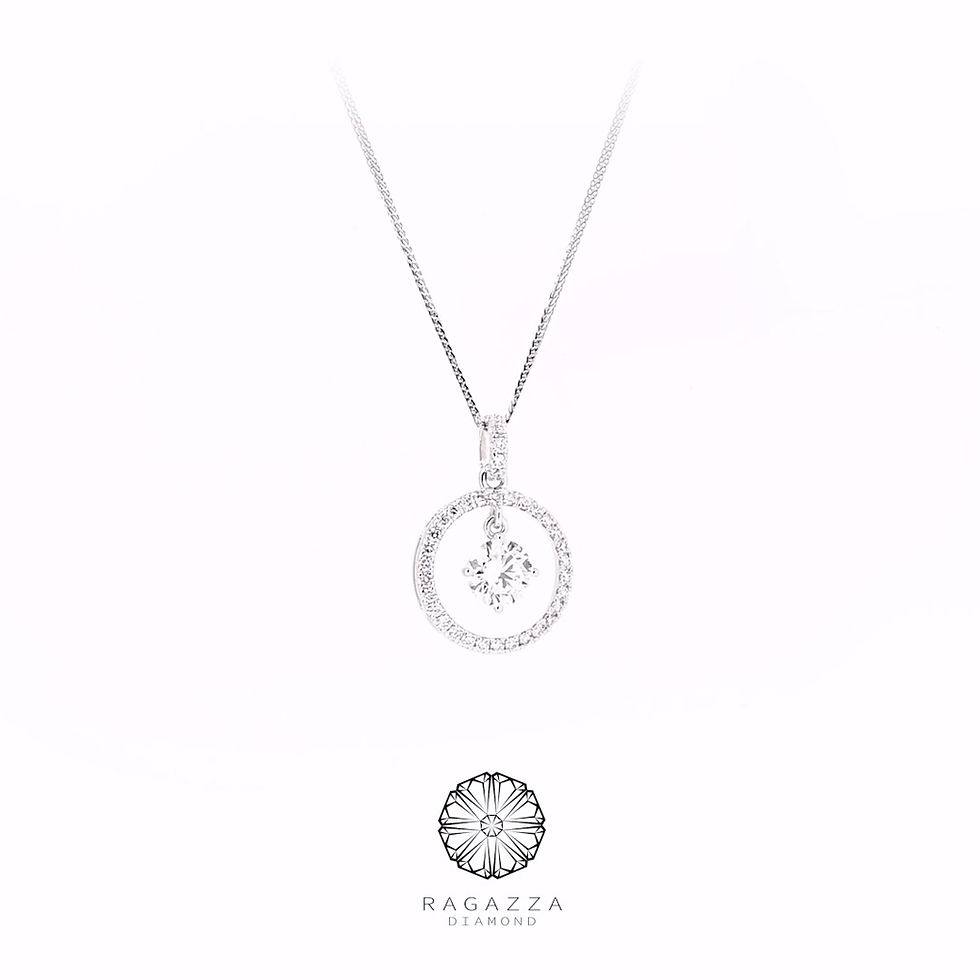 縮圖：環吊輕奢鑽石伴鑽頸鏈托