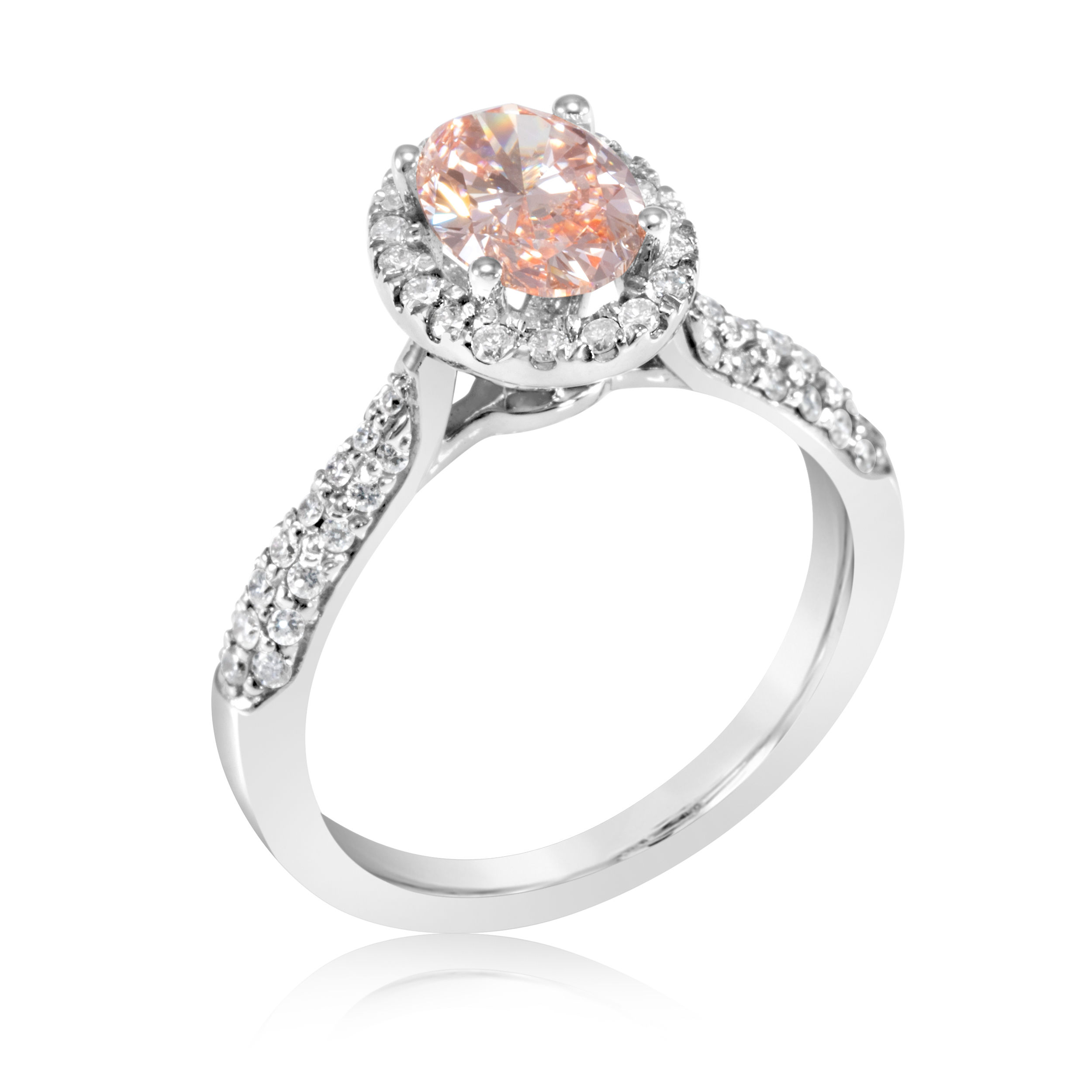 Fancy Pink Oval Cut Lab-Grown Diamond Ring (1.15ctw)