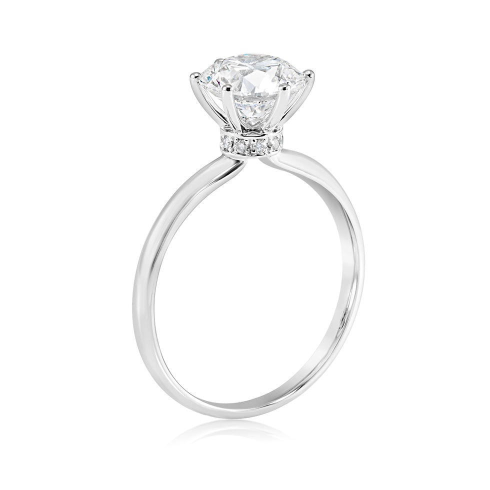 Thumbnail: Six-Prong Round-Cut Lab-Grown Diamond Ring | Magnificent Halo
