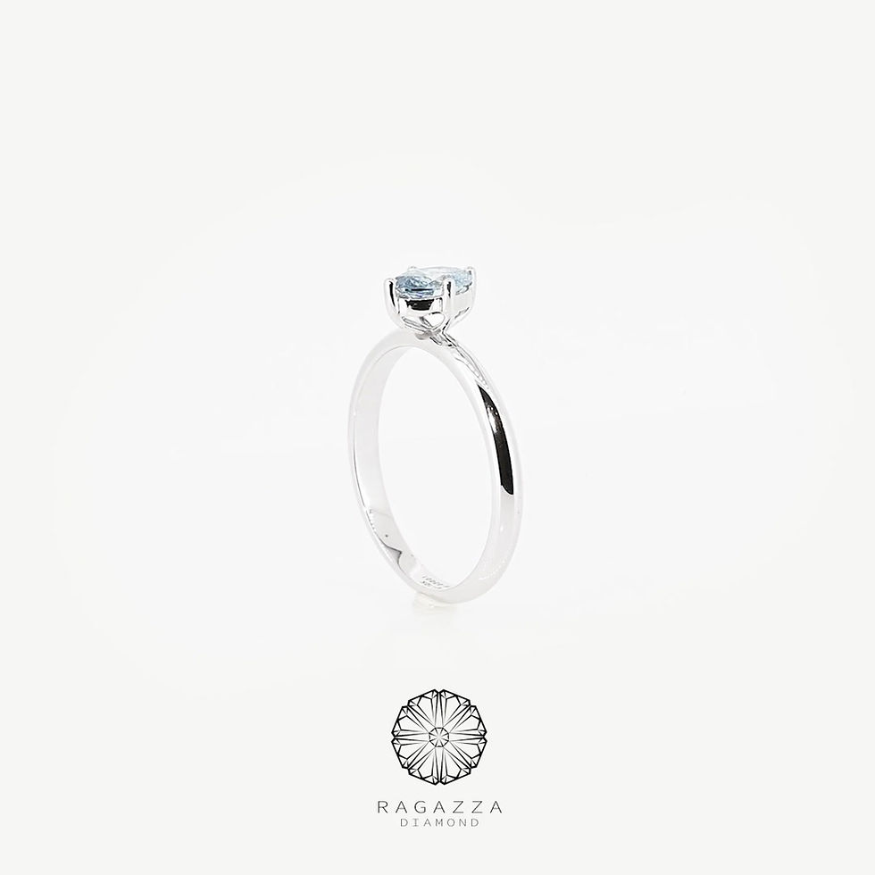 Thumbnail: Four-Prong Oval-Cut Fancy Blue Lab-Grown Diamond Ring | Blue Diamond Ring