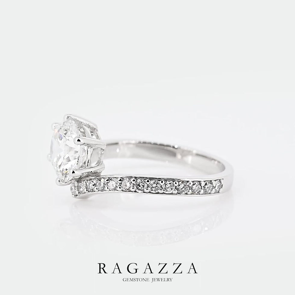 Thumbnail: Six-Prong V-Shaped Round-Cut Lab-Grown Diamond Ring | Diamond Galaxy