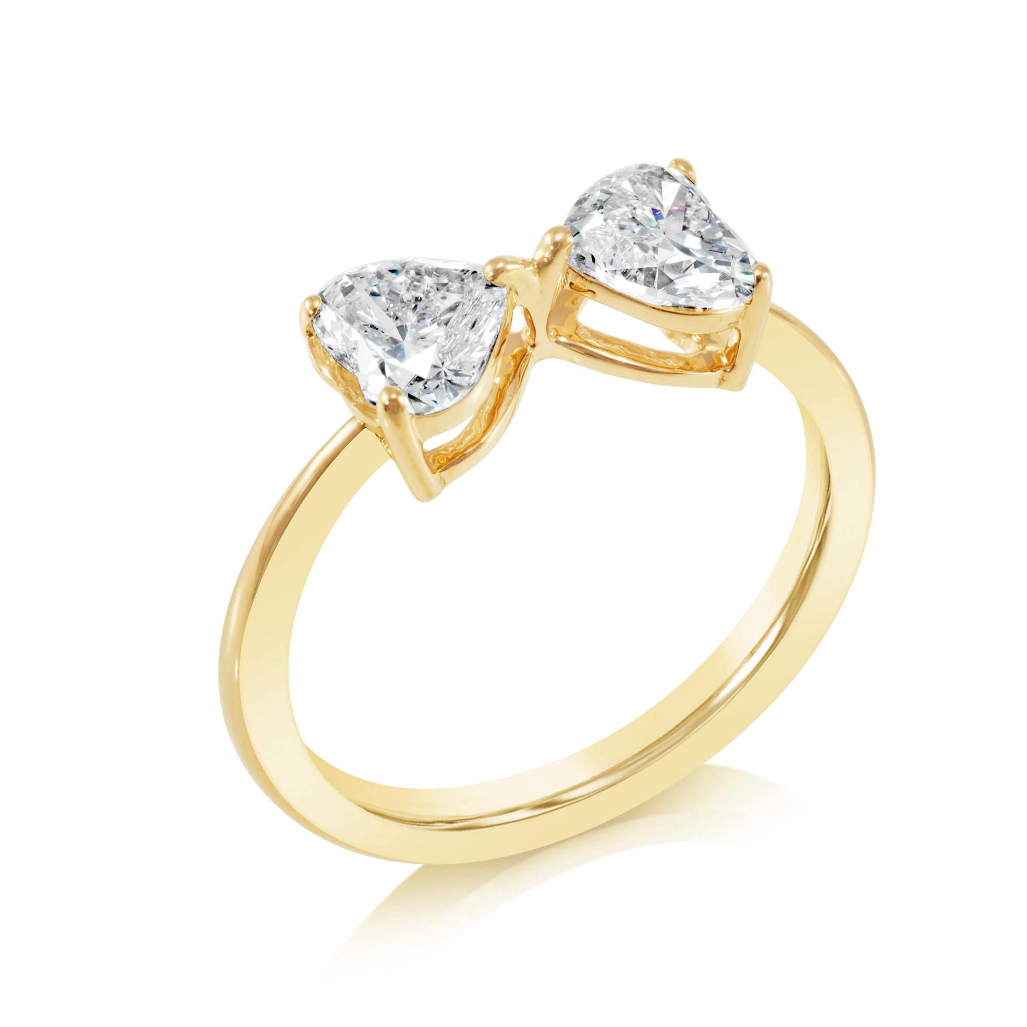 心形培育鑽石戒指