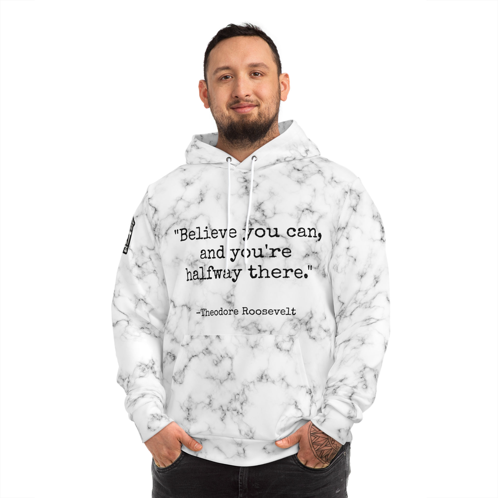 White Marble Roosevelt Hoodie