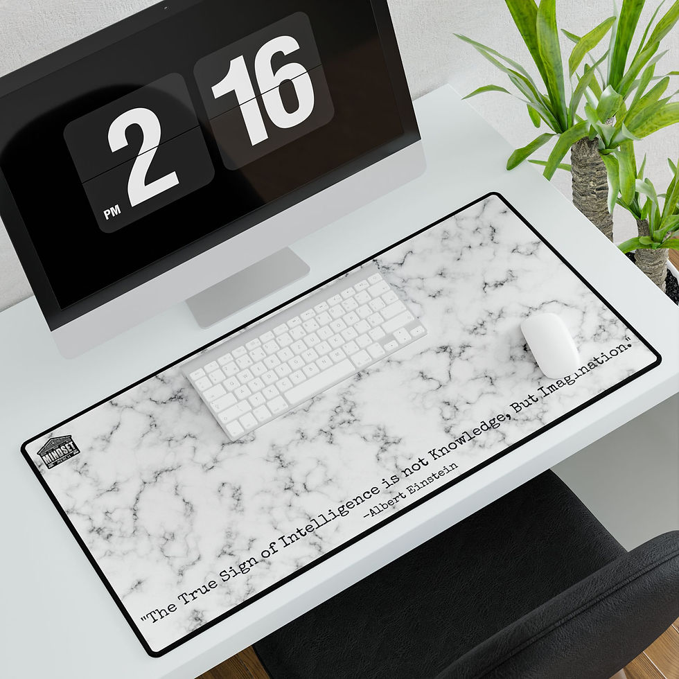 White Marble XL Mousepad