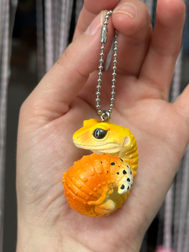 Tangerine Leopard Gecko Keychain - Capsule Toy Gachapon FROM JAPAN