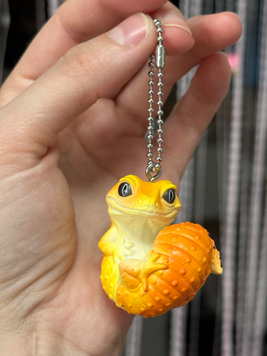 Tangerine Leopard Gecko Keychain - Capsule Toy Gachapon FROM JAPAN