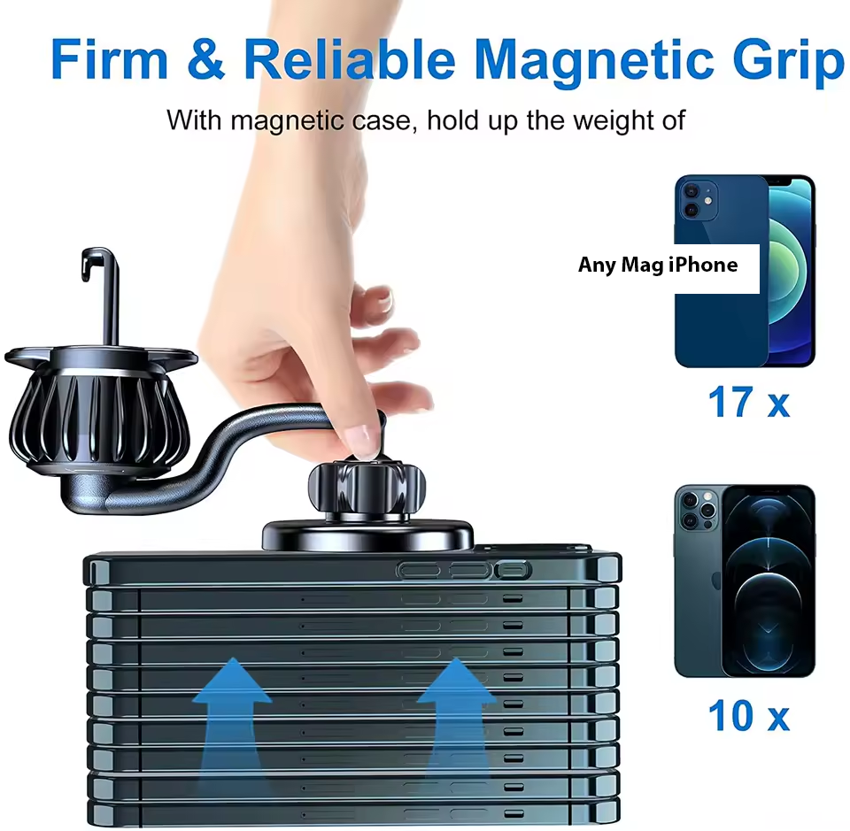 Miniatura: Strong Magnetic 360° Rotation Mag Safe Air Vent Car Mount Dashboard Phone Holder