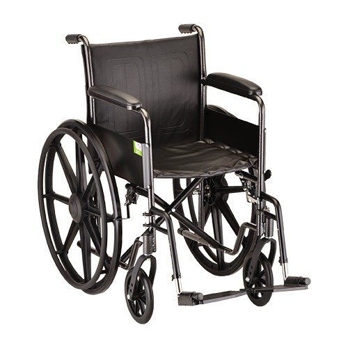 Wheelchair With Fixed Arms & Footrests