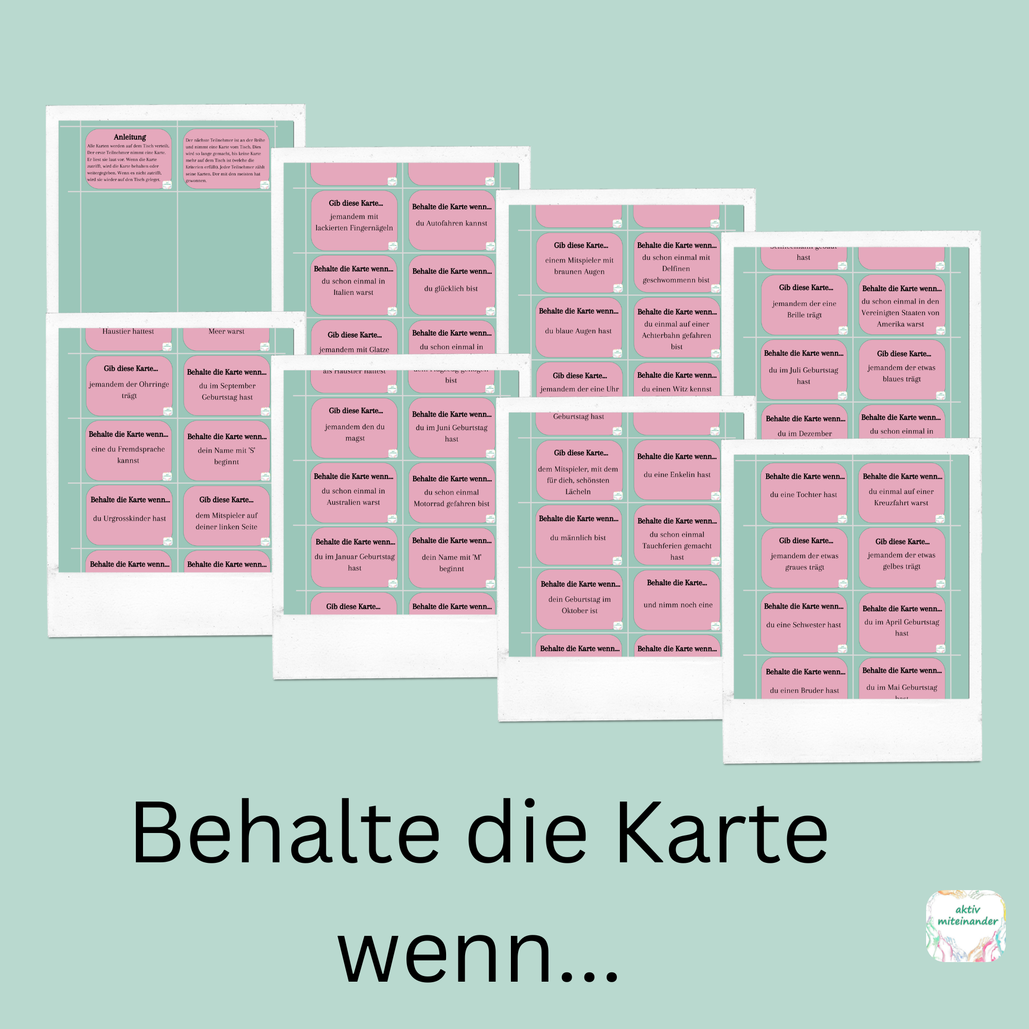 Behalte die Karte, wenn...