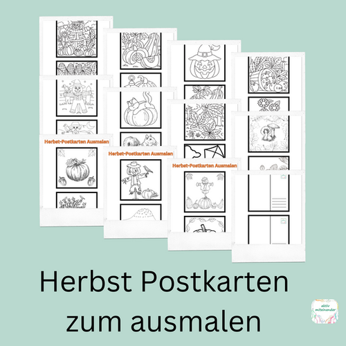  Foto zu Herbst Postkarten zum ausmalen 