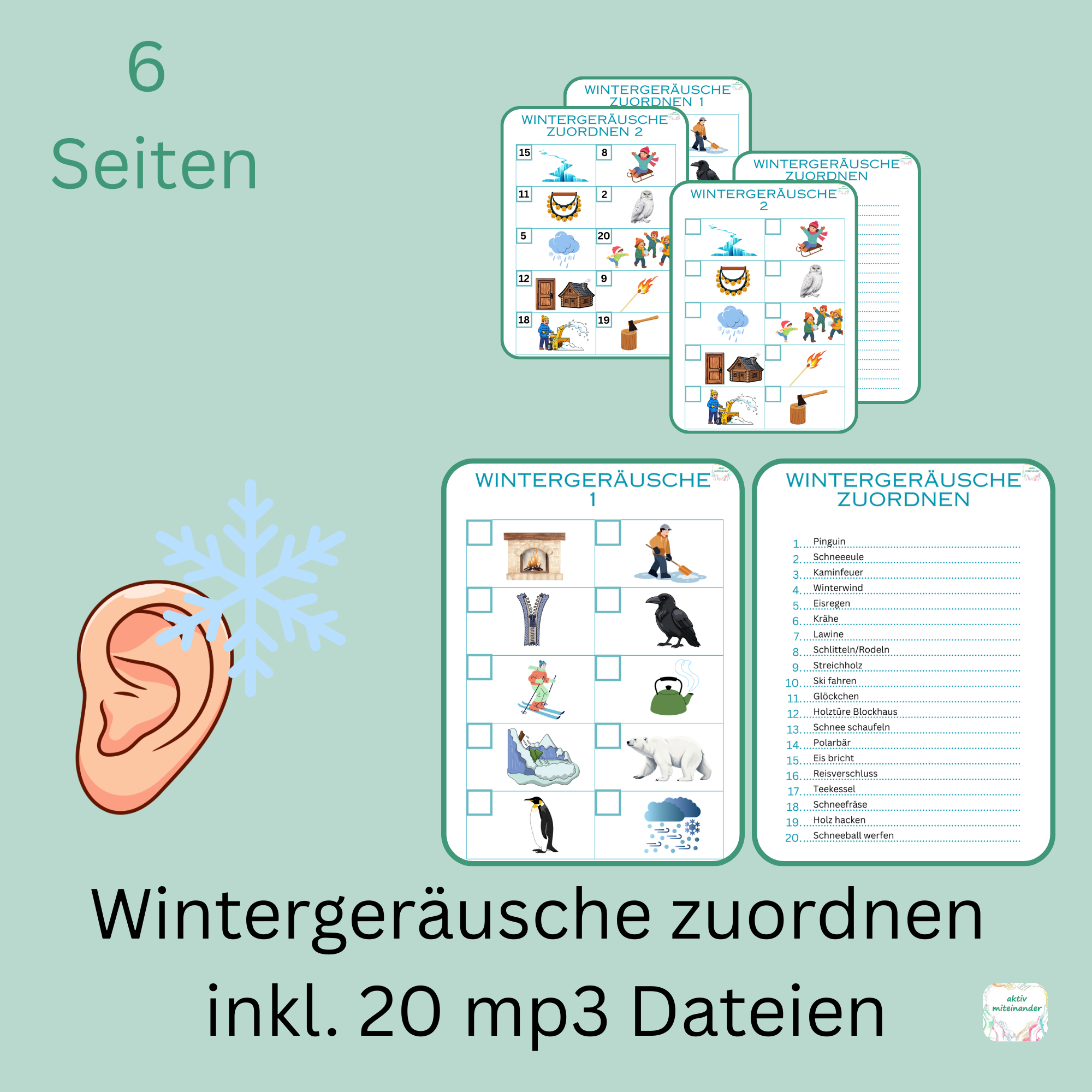 Wintergeräusche zuordnen
