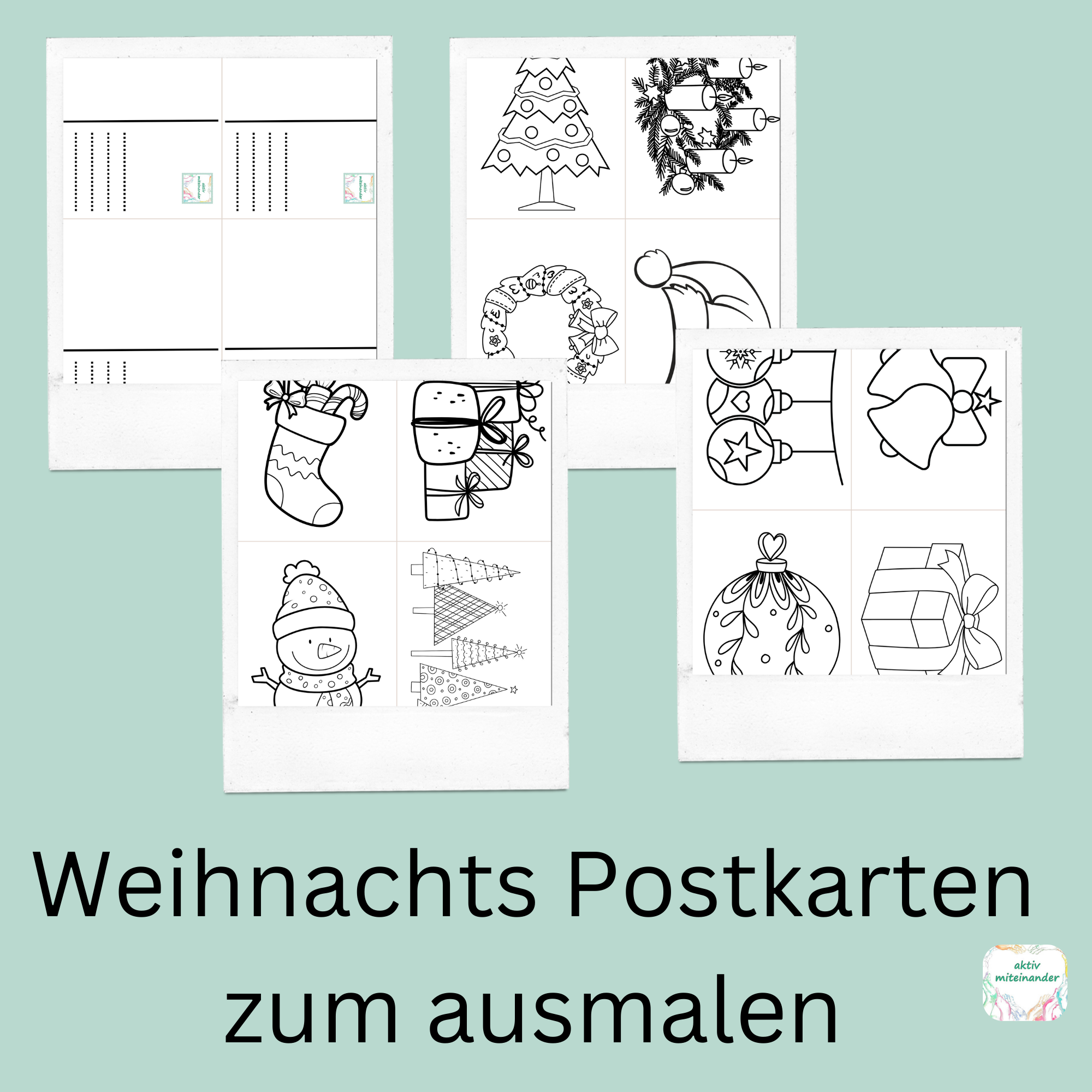 Weihnachts Postkarten zum ausdrucken