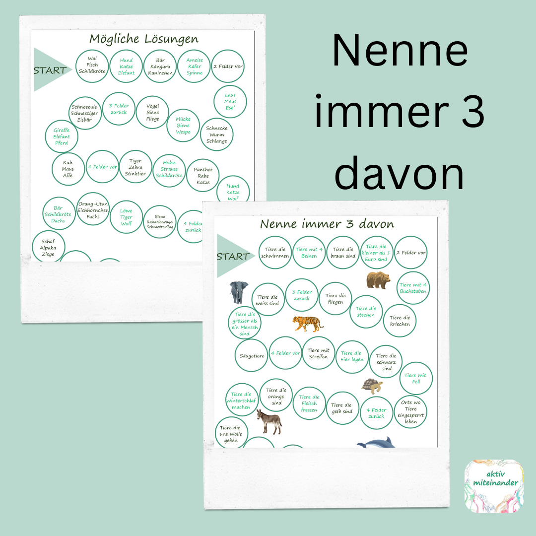 Nenne immer 3 (Tiere)