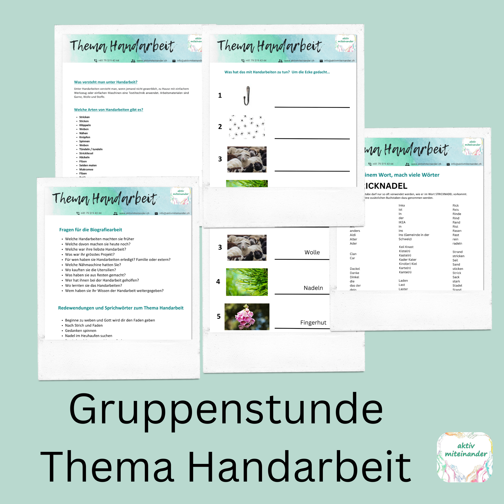 Gruppenstunde Thema Handarbeit