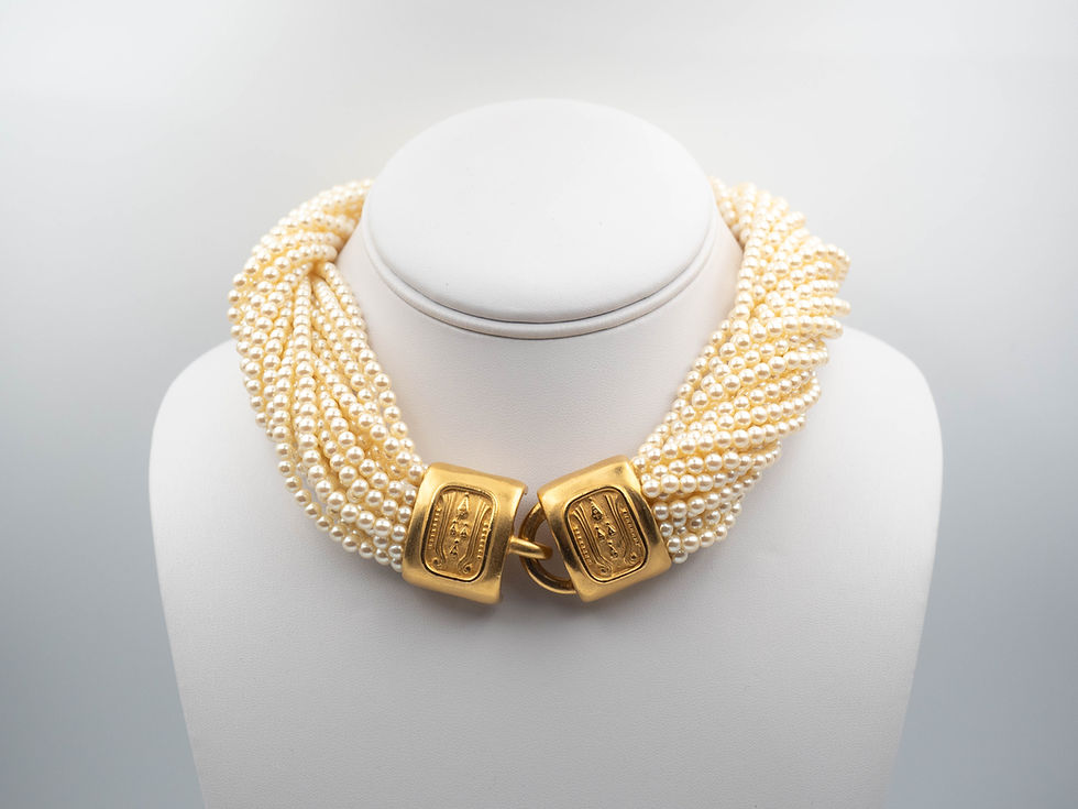 Thumbnail: CAROLEE Egyptian style necklace & clip on earrings set