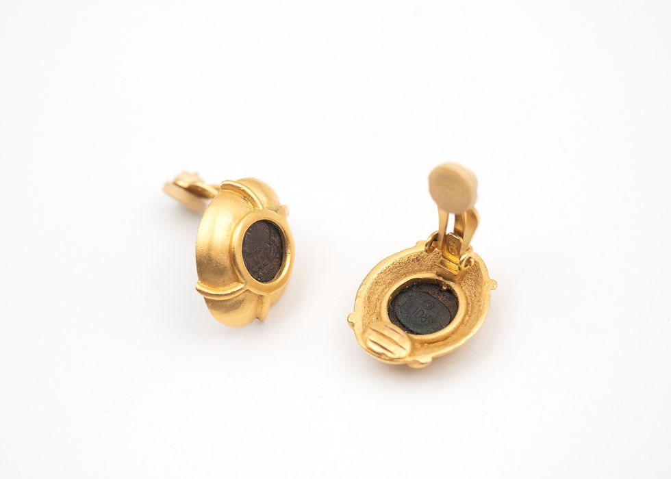 Thumbnail: CAROLEE vintage clip on earrings D=18mm