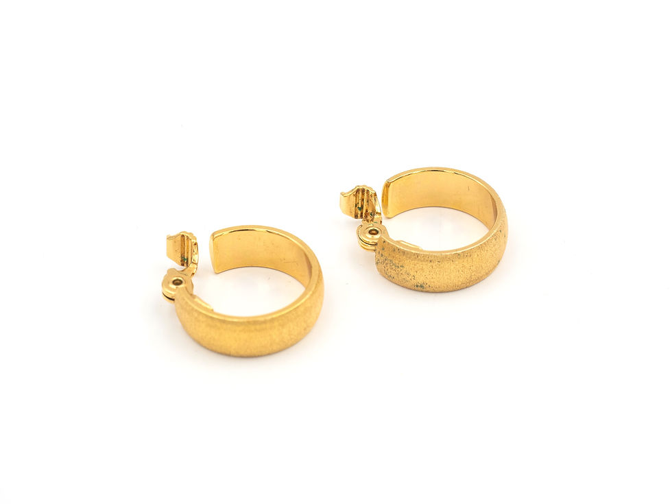 Thumbnail: MONET vintage hoop clip on earrings