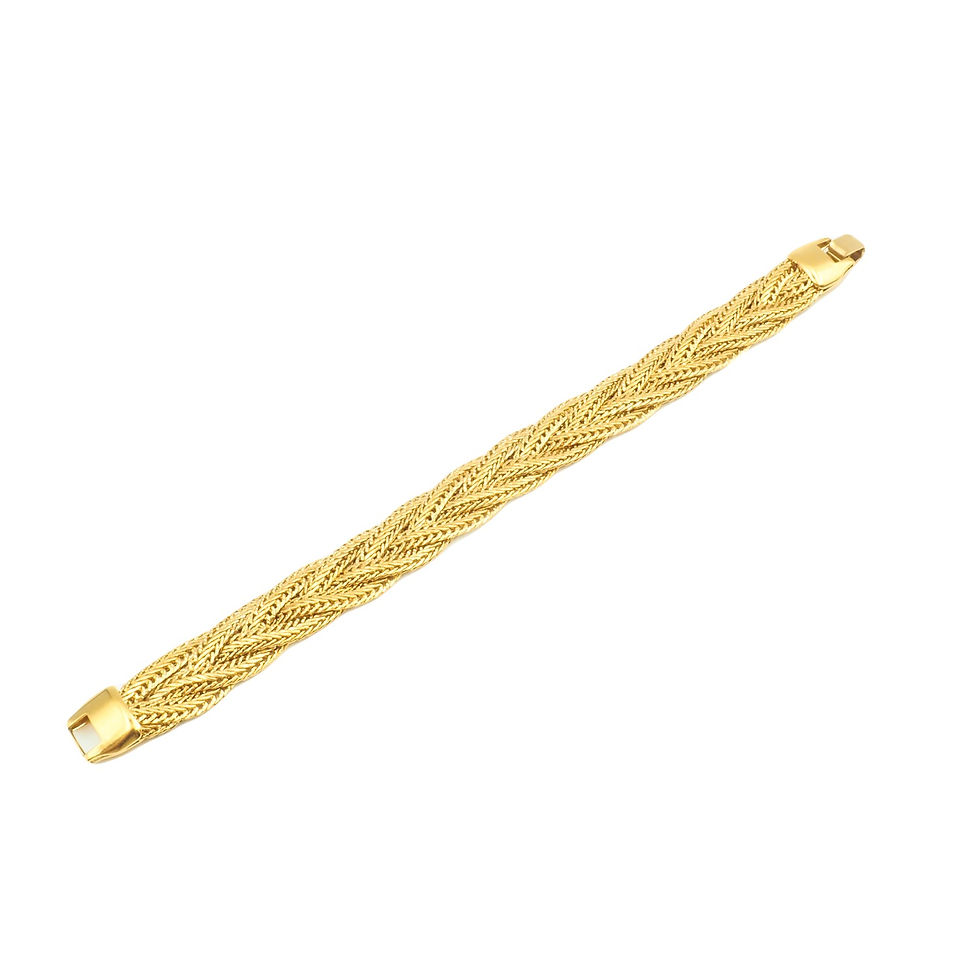 Thumbnail: Vintage gold tone braided bracelet