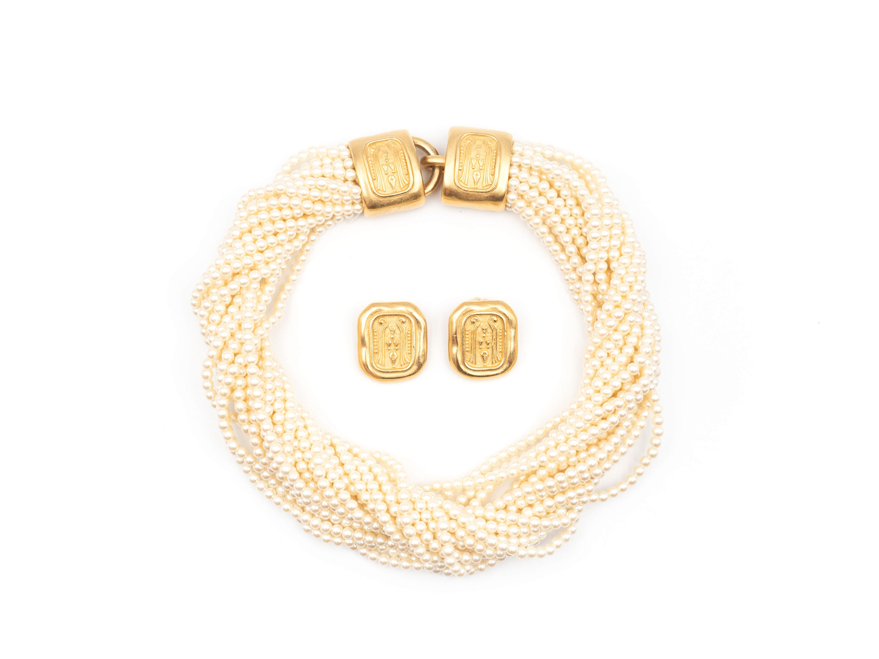 CAROLEE Egyptian style necklace & clip on earrings set