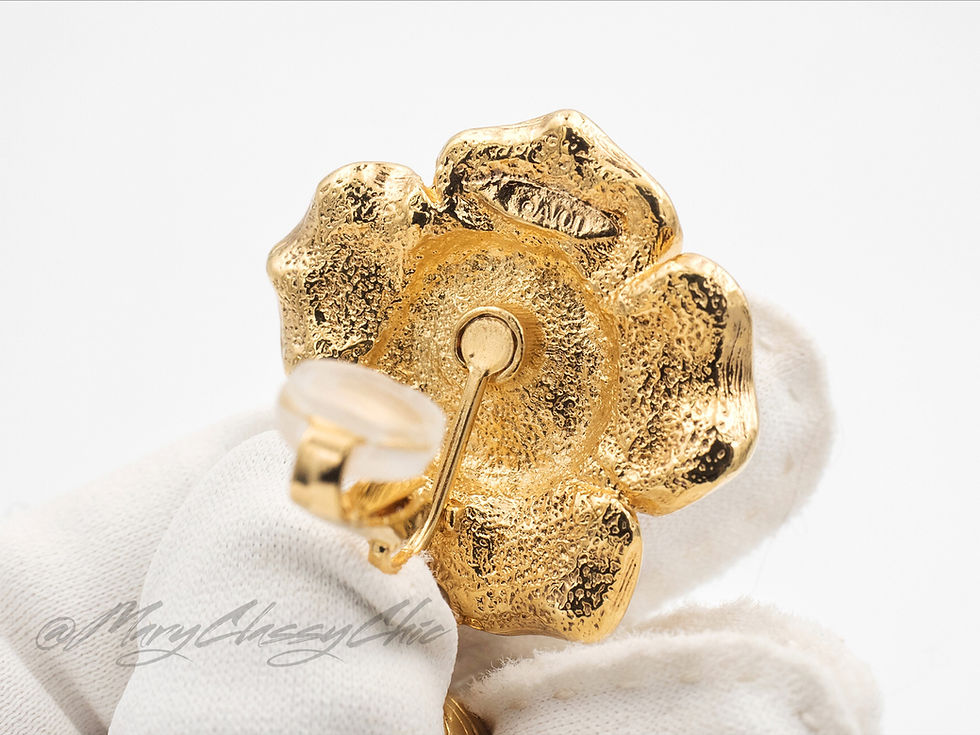 Thumbnail: AVON vintage clip on earrings with pearled drop