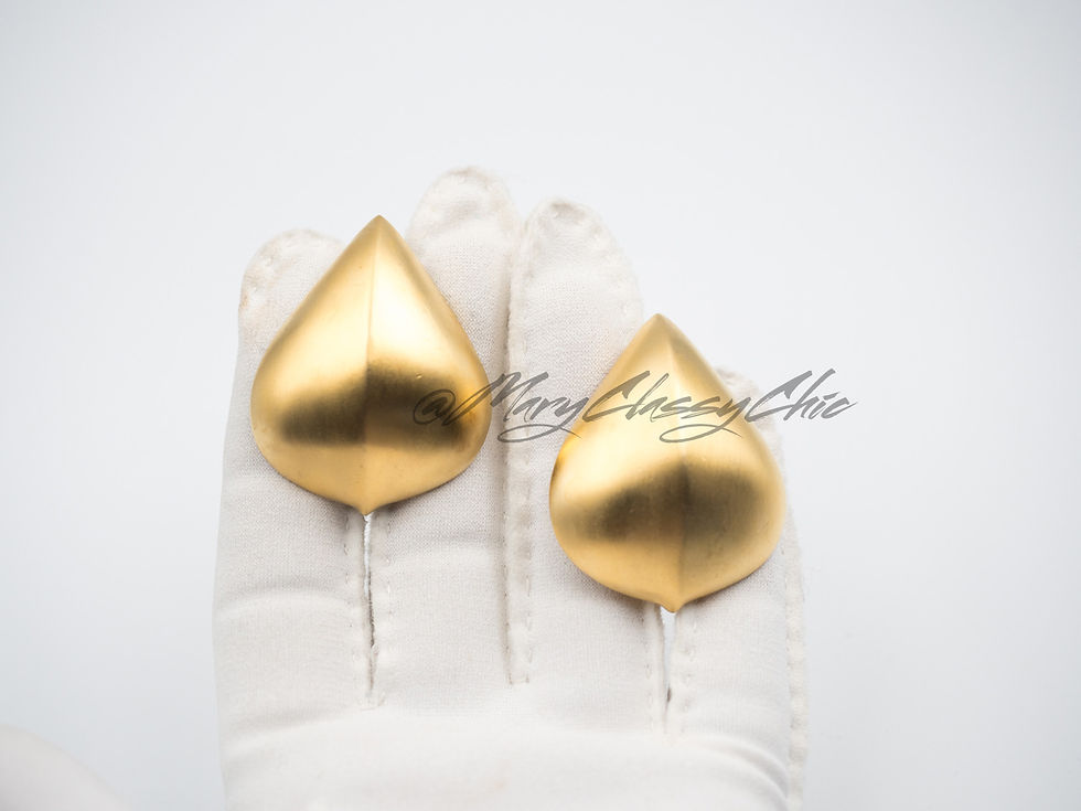 Thumbnail: GIVENCHY satin gold tone chunky clip on earrings