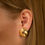 Thumbnail: MONET vintage square knot shape clip on earrings