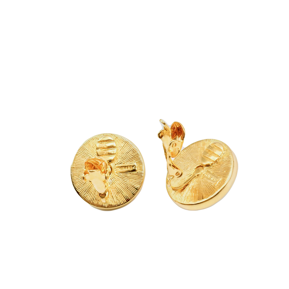 Thumbnail: TRIFARI vintage crystal clip on earrings