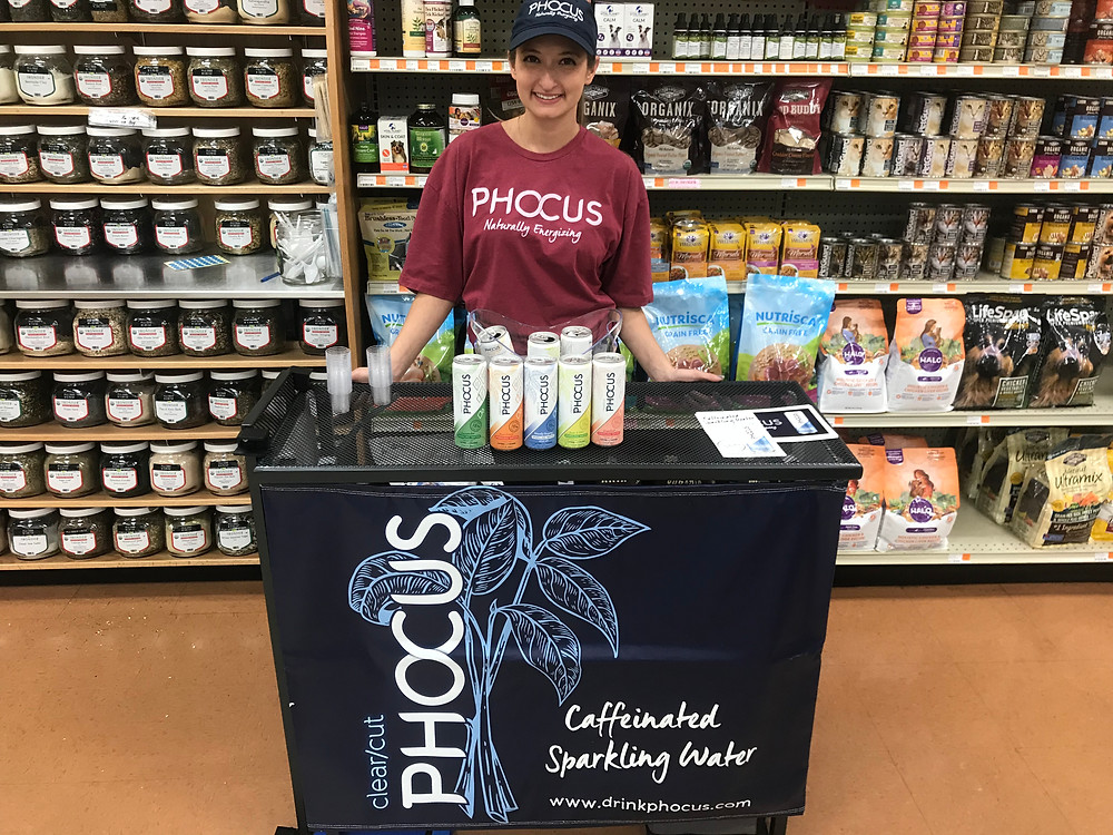 SAS Sales and Marketing Demo Team with Phocus naturally energizing sparkling water