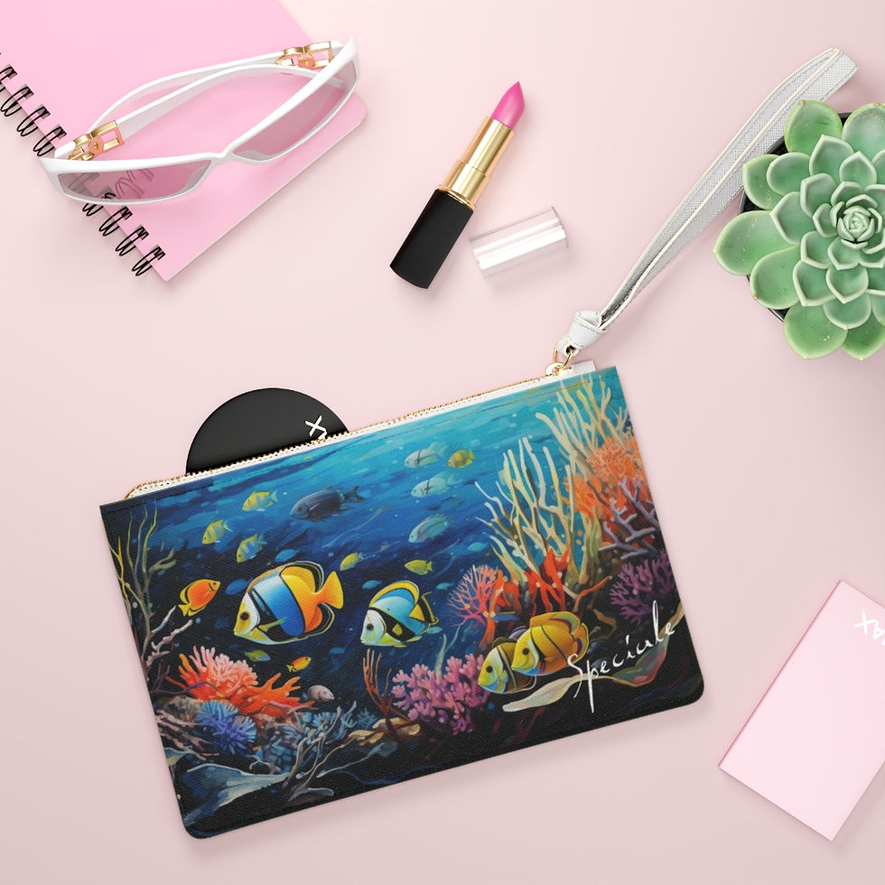 Thumbnail: The Tropical Fish Collection - Abstract Aquatic Dance - Clutch Bag