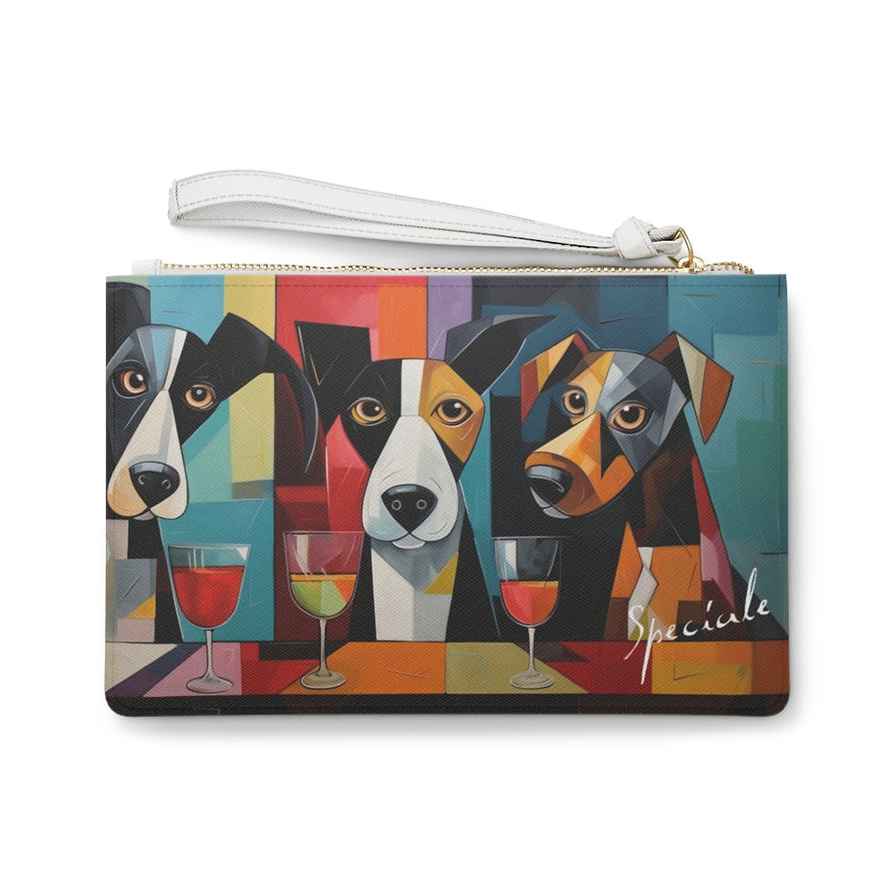 Thumbnail: The Dog Collection - “Cubist Canines and Their Cocktails" - Clutch Bag