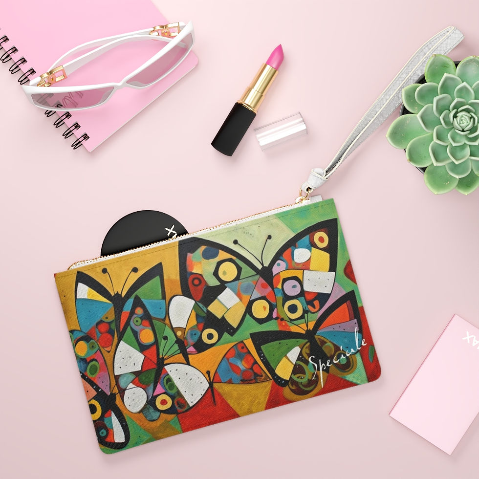 Thumbnail: The Butterfly Collection - "Chaos and Beauty: Cubist Butterflies" - Clutch Bag