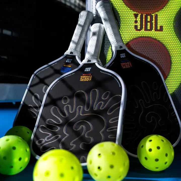 Thumbnail: The Filth 16mm Pickleball Paddle - Elongated (White/Pink)