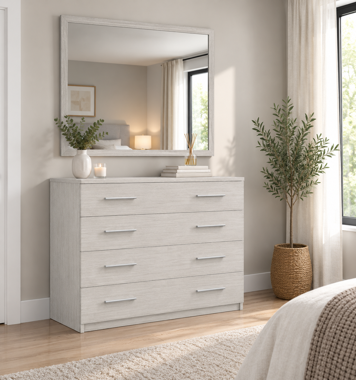 GRECIA Square Mirror (Light Grey)
