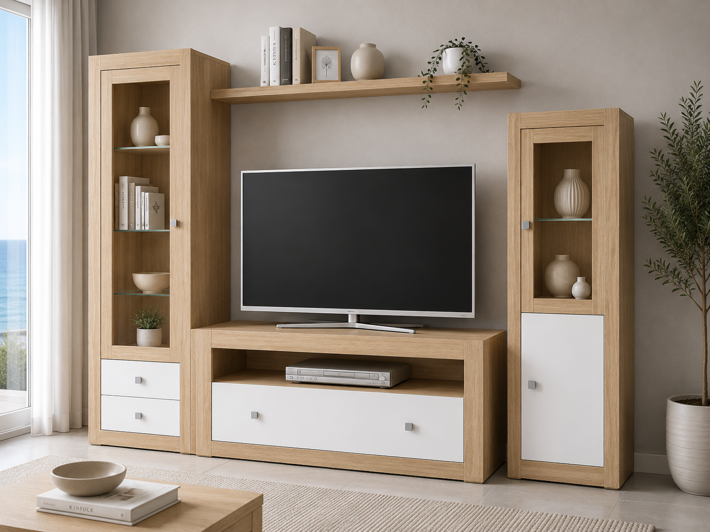 IBIZA 120cm TV Unit (Oak & White)