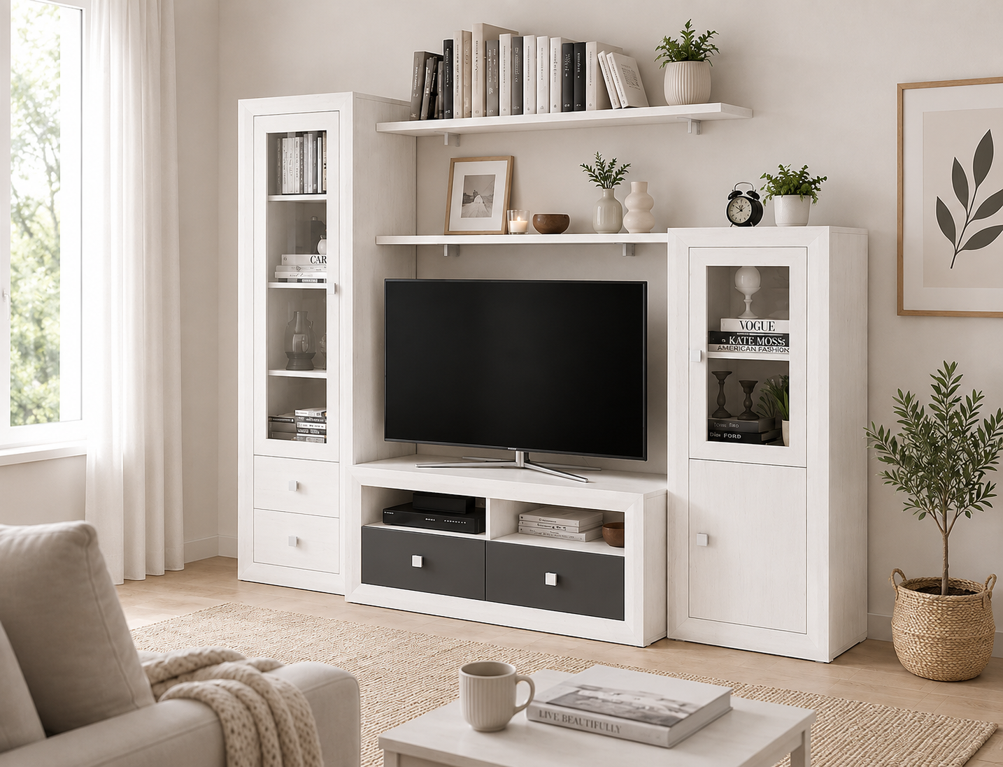 BALI TV Unit 120cm (Light Grey & Dark Grey)