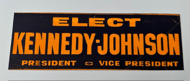 Thumbnail: John F Kennedy JFK Lyndon Johnson LBJ 1960 Bumper Sticker