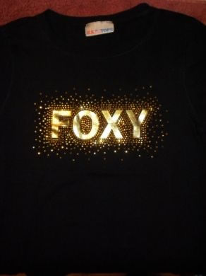 Front of Womans Throwback "Foxy" Shirt - Small