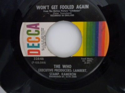 Front of The Who - Won't Get Fooled Again 1971  45rpm single