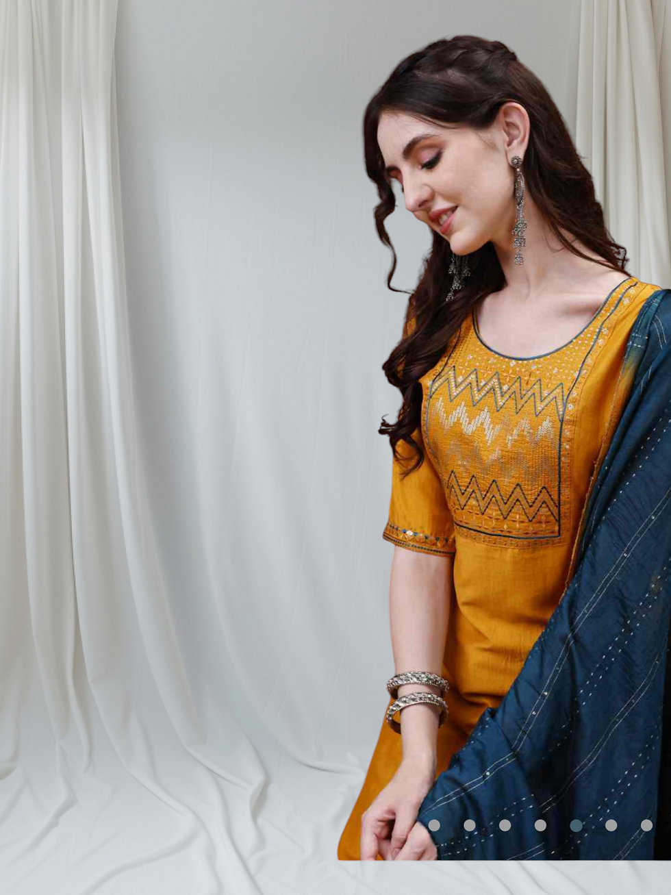 Thumbnail: Cotton Blend Embroidery Kurta Set