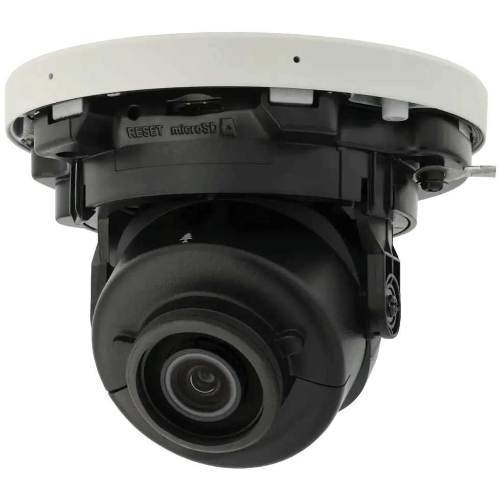 Cámara minidomo IP de 8 Mpx y óptica fija