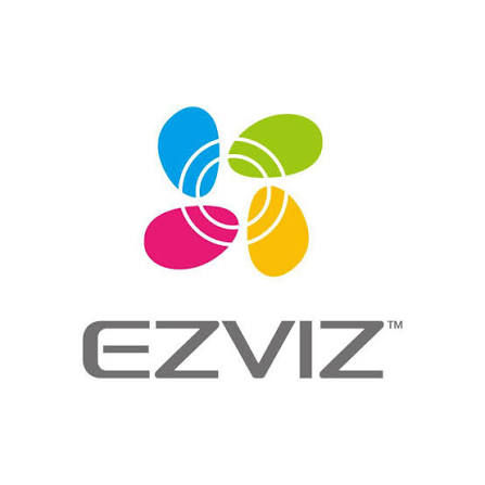 Logo de Ezviz, sistemas avanzados de cámaras IP y grabación de seguridad.