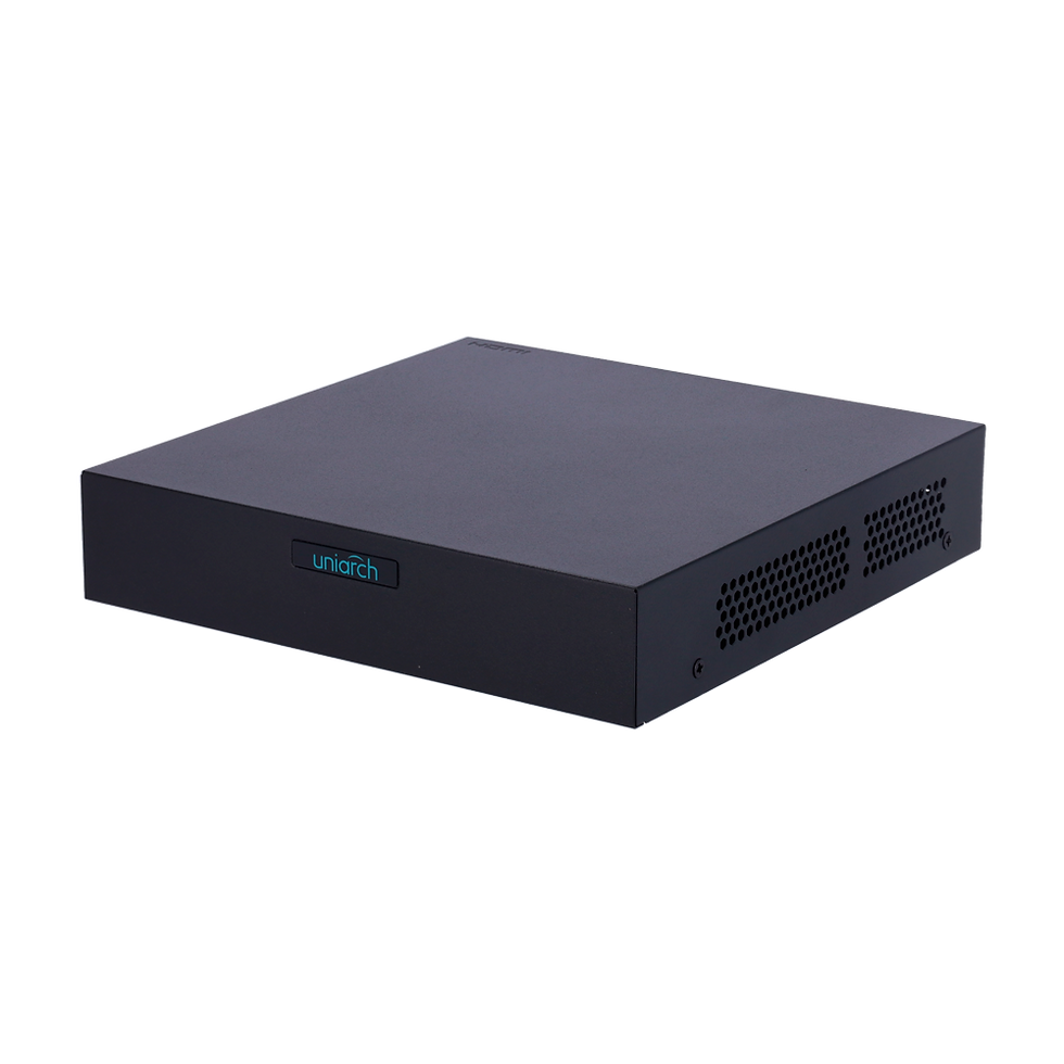 Grabador NVR Uniarch - 4 CH vídeo / 4 CH PoE - Ancho de banda 64Mbps - SIP |…