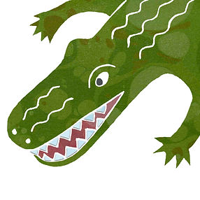 Illustration of a crocodile opening its jaws.
